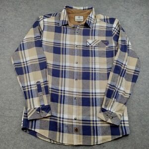 Legendary Whitetails Shirt Mens LT Large Tall Blue Plaid Flannel Button Front